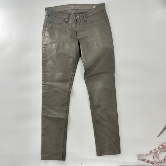 Banana Republic brown coated jeans Faux front pockets Size 27 - Picture 2 of 13